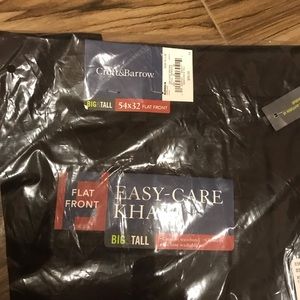 Brown Flat Front Easy Care Khakis